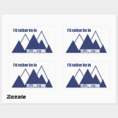 Sticker Rectangulaire Je préférerais être à Yellowstone Mountain (Feuille)