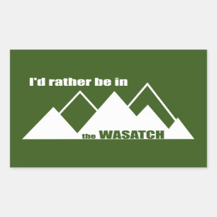 Sticker Rectangulaire Je Préférerais Être Dans Les Montagnes Wasatch