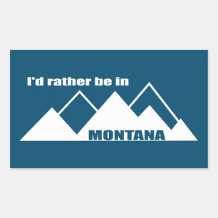 Sticker Rectangulaire Je Préférerais Être Dans Montana Mountain