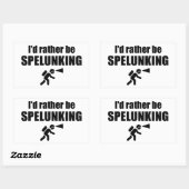 Sticker Rectangulaire Je Préférerais Être Spelunking (Feuille)