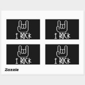 Sticker Rectangulaire Je Rock ! (Feuille)