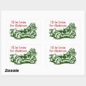 Sticker Rectangulaire Je serai à la maison pour Noël (Feuille)