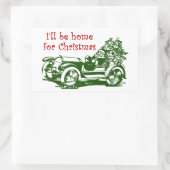 Sticker Rectangulaire Je serai à la maison pour Noël (Sac)