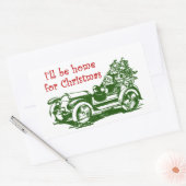 Sticker Rectangulaire Je serai à la maison pour Noël (Enveloppe)