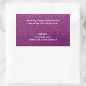 Sticker Rectangulaire Je sers le Seigneur tout le temps. (Sac)