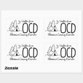 Sticker Rectangulaire Je Souffre De L'OCD - Trouble De Camping Obsession (Feuille)