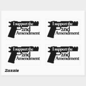 Sticker Rectangulaire Je soutiens le 2ème amendement (Feuille)