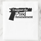Sticker Rectangulaire Je soutiens le 2ème amendement (Sac)