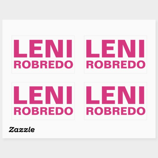 Sticker Rectangulaire Je soutiens le vice-président LENI Robredo CUSTOMI (Feuille)