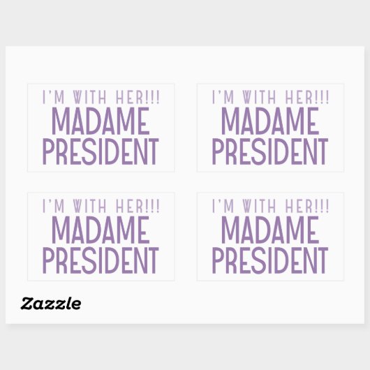 STICKER RECTANGULAIRE JE SUIS AVEC ELLE ! ! (Feuille)