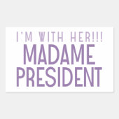 STICKER RECTANGULAIRE JE SUIS AVEC ELLE ! ! (Devant)