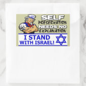 Sticker Rectangulaire Je Suis Avec Israël ! (Sac)