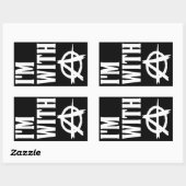 Sticker Rectangulaire Je suis avec l'anarchie (Feuille)