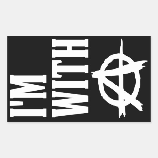 Sticker Rectangulaire Je suis avec l'anarchie (Devant)