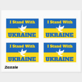 Sticker Rectangulaire Je suis avec l'autocollant Ukraine (Feuille)