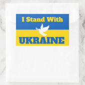 Sticker Rectangulaire Je suis avec l'autocollant Ukraine (Sac)