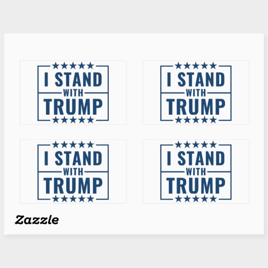 Sticker Rectangulaire Je Suis Avec Le Signe Trump 2024 (Feuille)