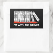 Sticker Rectangulaire Je suis avec les livres interdits (Sac)