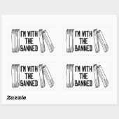 Sticker Rectangulaire Je suis avec l'interdiction (Feuille)