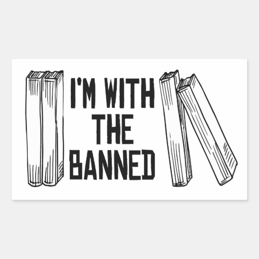 Sticker Rectangulaire Je suis avec l'interdiction (Devant)