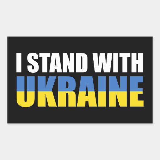Sticker Rectangulaire Je Suis Avec L'Ukraine (Devant)