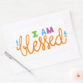 Sticker Rectangulaire Je Suis Béni (Typographie Originale) (Enveloppe)