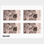 Sticker Rectangulaire "Je suis complètement occupée !" baiser vintage ro (Feuille)