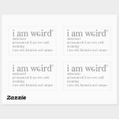 Sticker Rectangulaire Je Suis Étrange (Feuille)