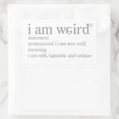 Sticker Rectangulaire Je Suis Étrange (Sac)