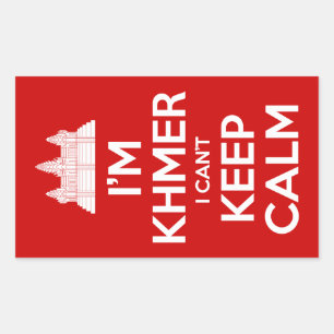 Sticker Rectangulaire Je suis Khmer Je ne peux pas garder le calme