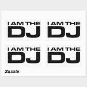 Sticker Rectangulaire Je Suis Le DJ (Feuille)