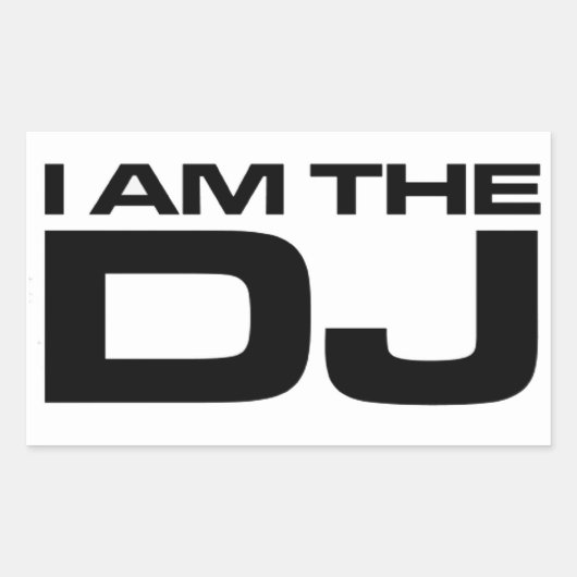 Sticker Rectangulaire Je Suis Le DJ (Devant)