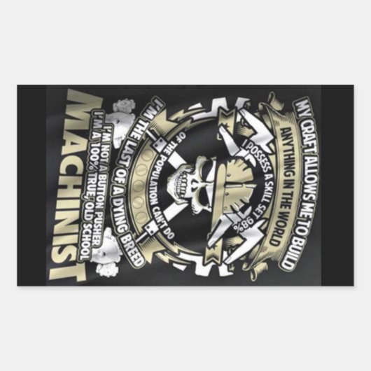 Sticker Rectangulaire Je suis Machiniste (Devant)