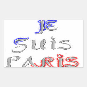 Sticker Rectangulaire Je Suis Paris I love Paris