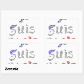 Sticker Rectangulaire Je Suis Paris I Love Paris Texte Art Imprimer (Feuille)