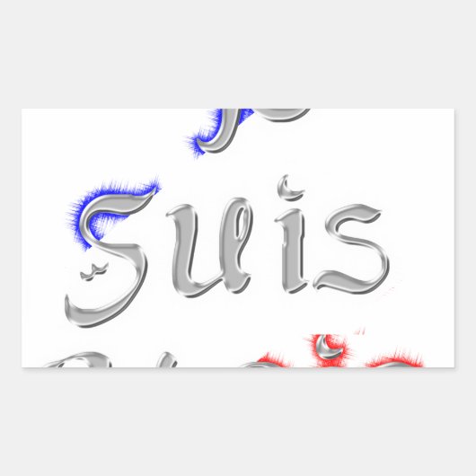 Sticker Rectangulaire Je Suis Paris I Love Paris Texte Art Imprimer (Devant)