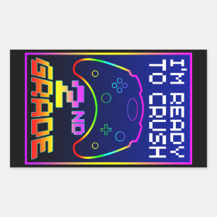 Sticker Rectangulaire JE SUIS PRÊT À ÉCRASER LA 2e ANNÉE