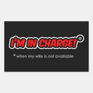 Sticker Rectangulaire Je suis responsable (quand ma femme n'est pas disp