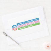 Sticker Rectangulaire Je suis une femme et je vote ! (Enveloppe)