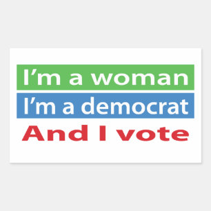 Sticker Rectangulaire Je suis une femme et je vote !