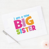 Sticker Rectangulaire Je suis une nouvelle grande soeur (Enveloppe)