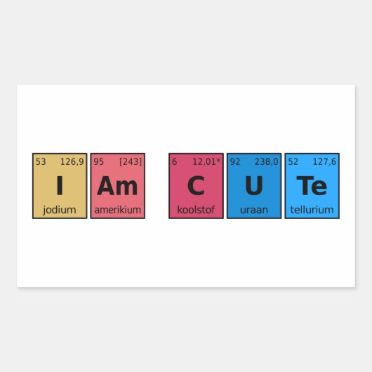 Sticker Rectangulaire Je suis une table périodique mignonne (Devant)