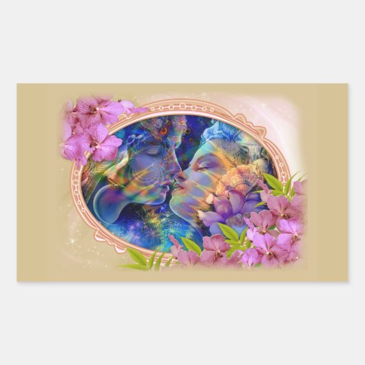 Sticker Rectangulaire Je t'aime (Devant)