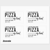 Sticker Rectangulaire Je T'Aime Avec Chaque Pizza | Fête de la pizza (Feuille)