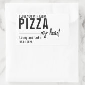 Sticker Rectangulaire Je T'Aime Avec Chaque Pizza | Fête de la pizza (Sac)