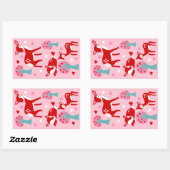 Sticker Rectangulaire Je T'Aime Chère Saint Valentin (Feuille)