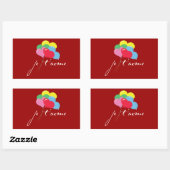 Sticker Rectangulaire Je' taime (Je t'aime) (Feuille)