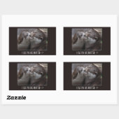 Sticker Rectangulaire Je T'Aime Pas D'Otter Mignonne Photo (Feuille)