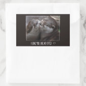 Sticker Rectangulaire Je T'Aime Pas D'Otter Mignonne Photo (Sac)