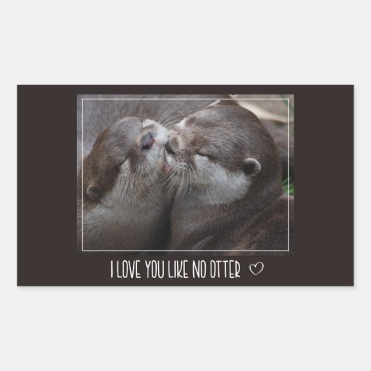 Sticker Rectangulaire Je T'Aime Pas D'Otter Mignonne Photo (Devant)